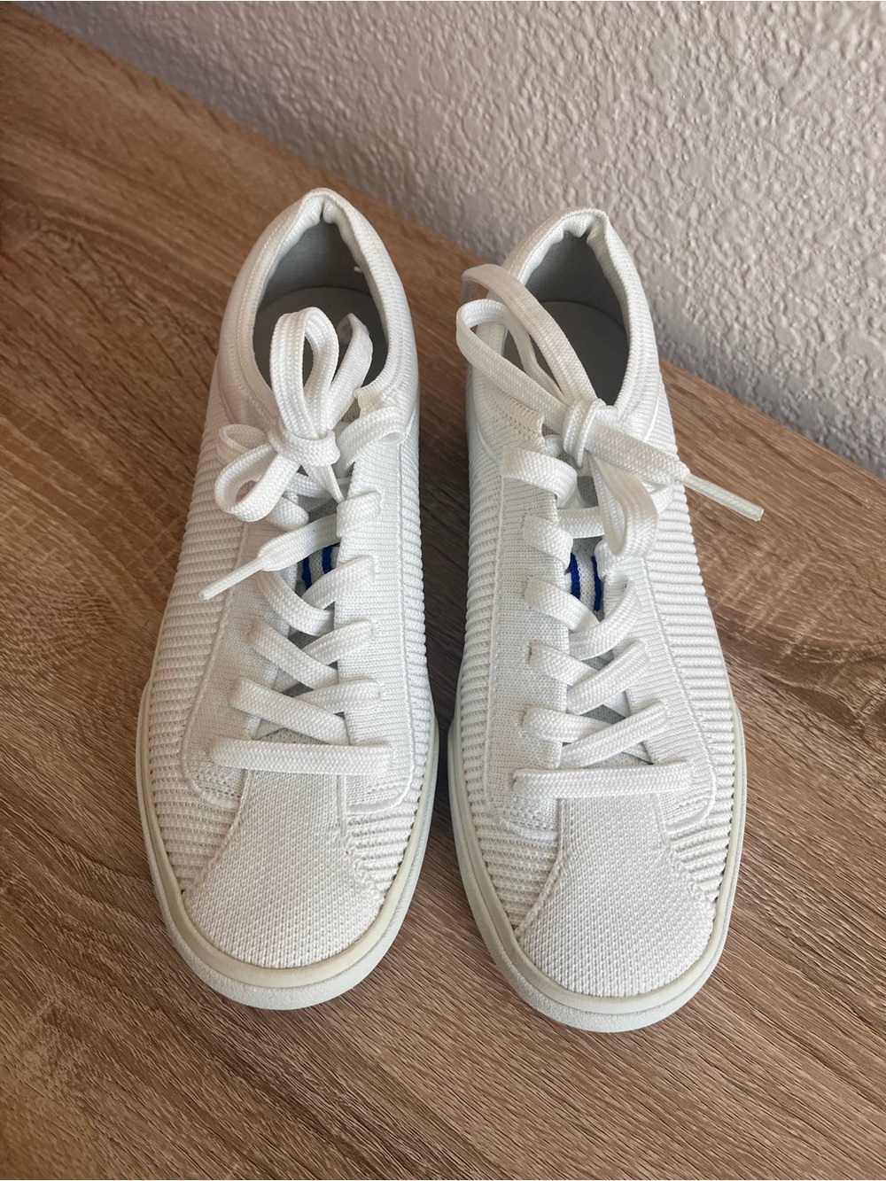 Rothy’s The RS01 Knit Lace-Up Sneakers - Bright White - Size 5